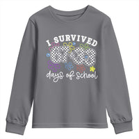 I Survived 67 33 100 Days of School Youth Sweatshirt Funny 100th Day of School Flowers