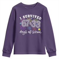 I Survived 67 33 100 Days of School Youth Sweatshirt Funny 100th Day of School Flowers