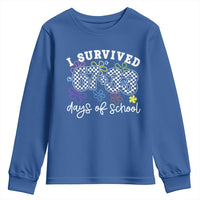 I Survived 67 33 100 Days of School Youth Sweatshirt Funny 100th Day of School Flowers