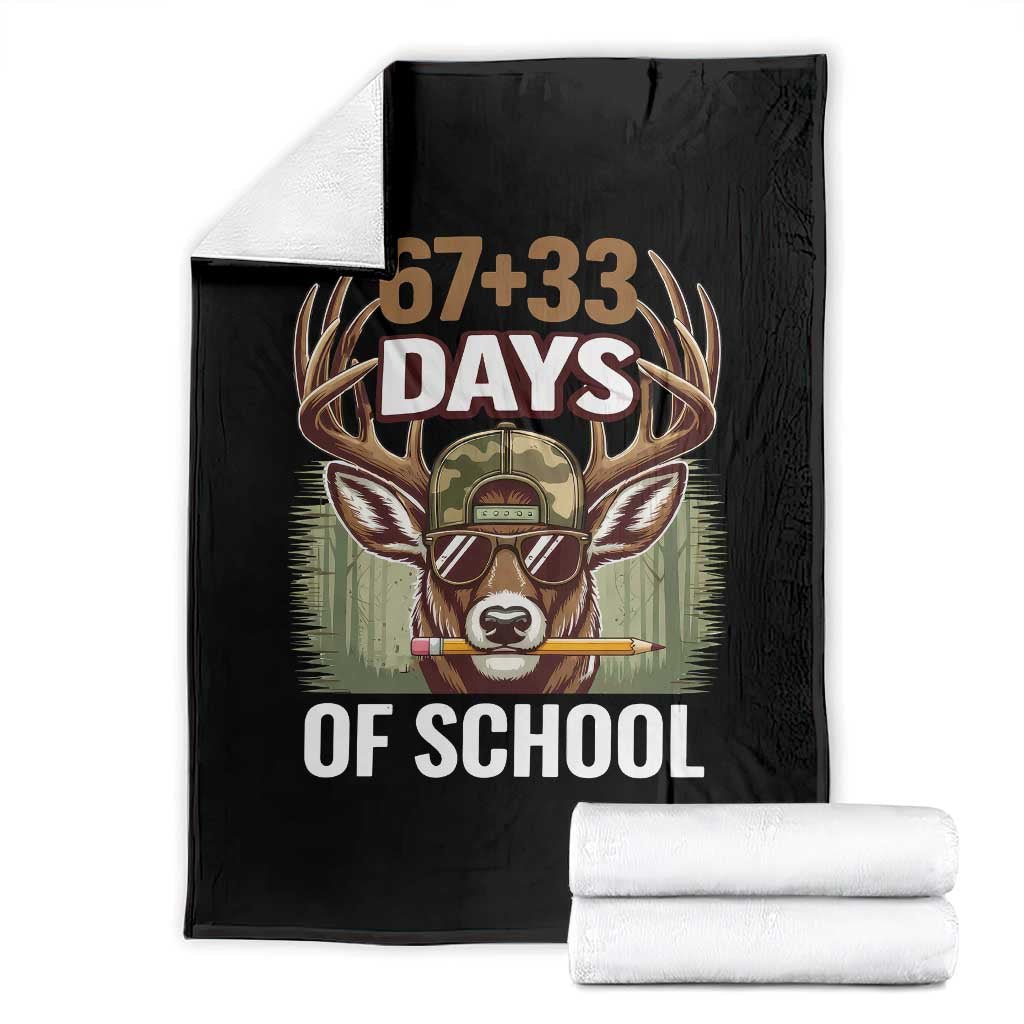 100 Days Of School Throw Blanket Funny 67 Six Seven Meme Deer School