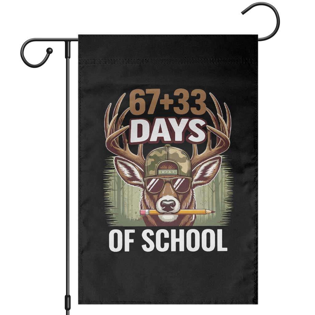 100 Days Of School Garden Flag Funny 67 Six Seven Meme Deer School