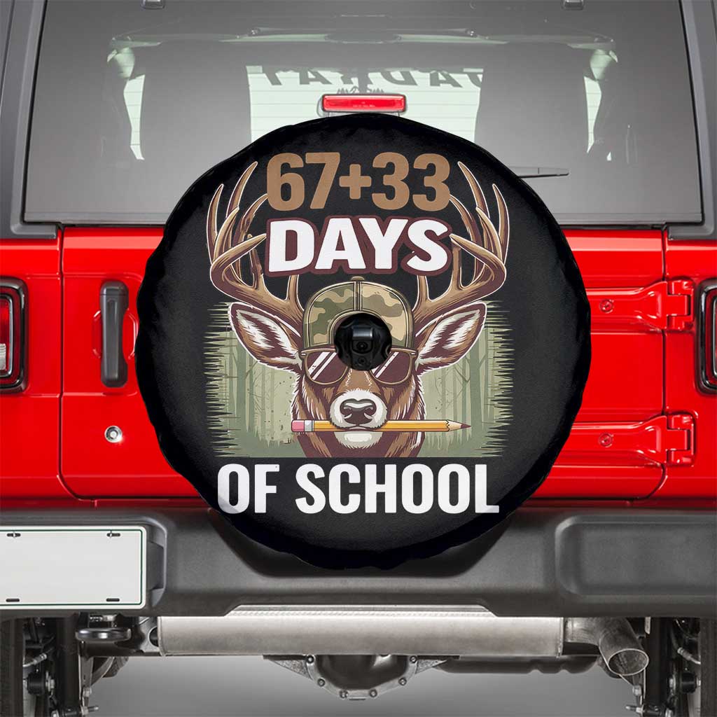100 Days Of School Spare Tire Cover Funny 67 Six Seven Meme Deer School