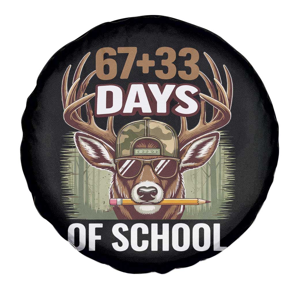 100 Days Of School Spare Tire Cover Funny 67 Six Seven Meme Deer School