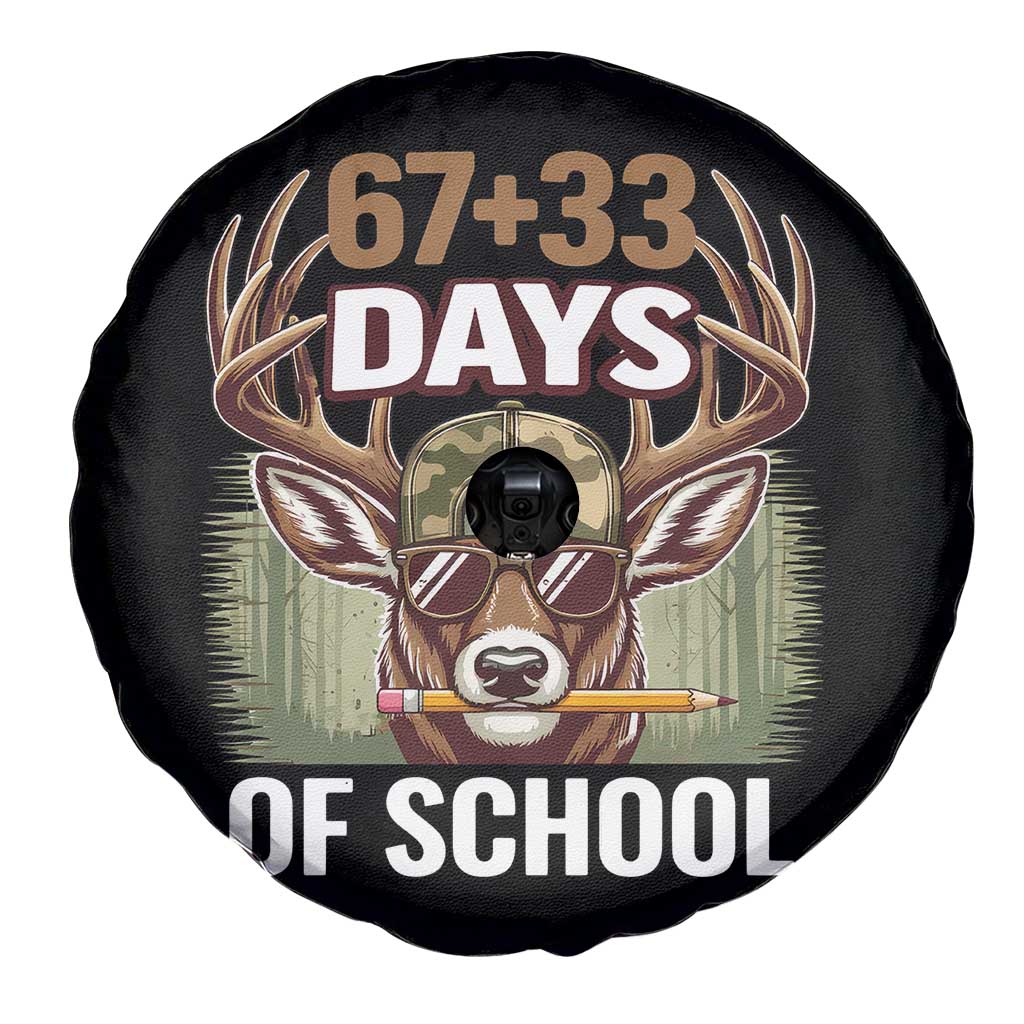 100 Days Of School Spare Tire Cover Funny 67 Six Seven Meme Deer School
