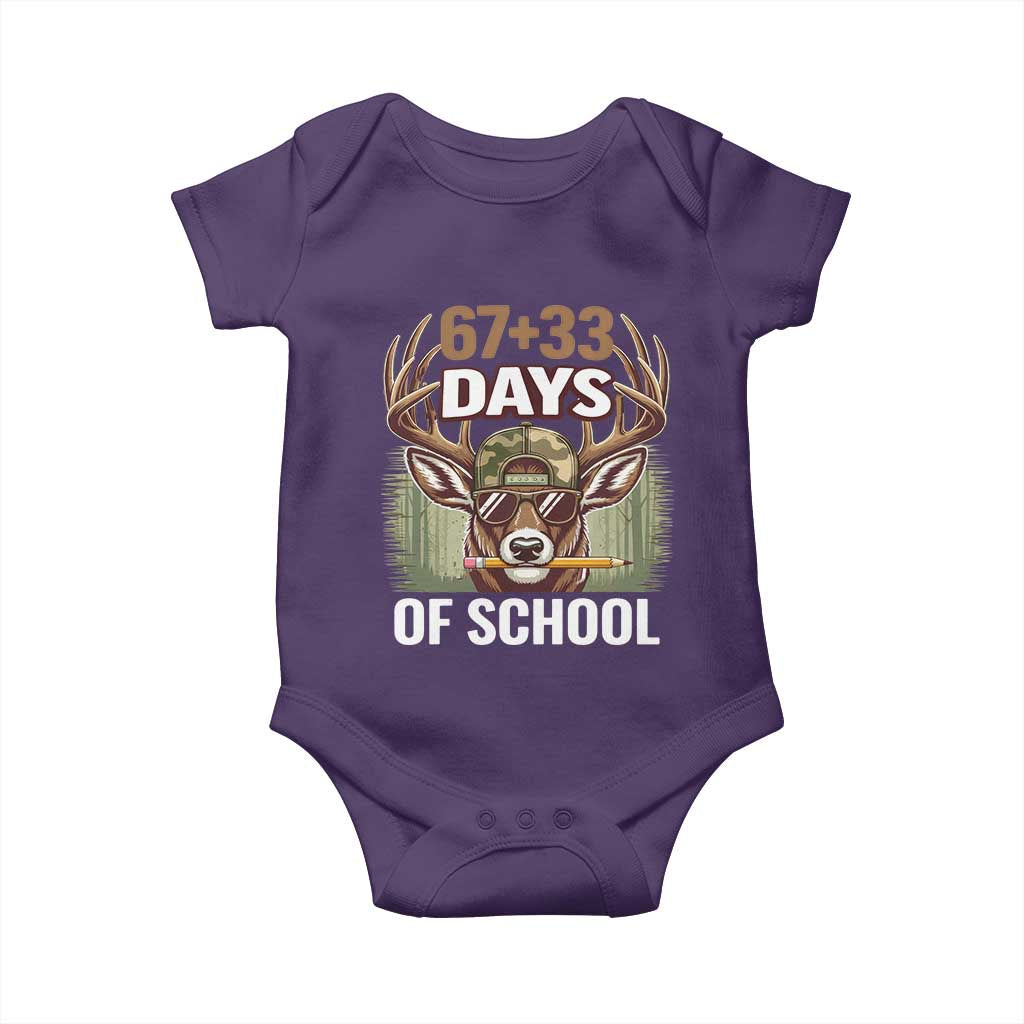 100 Days Of School Baby Onesie Funny 67 Six Seven Meme Deer School