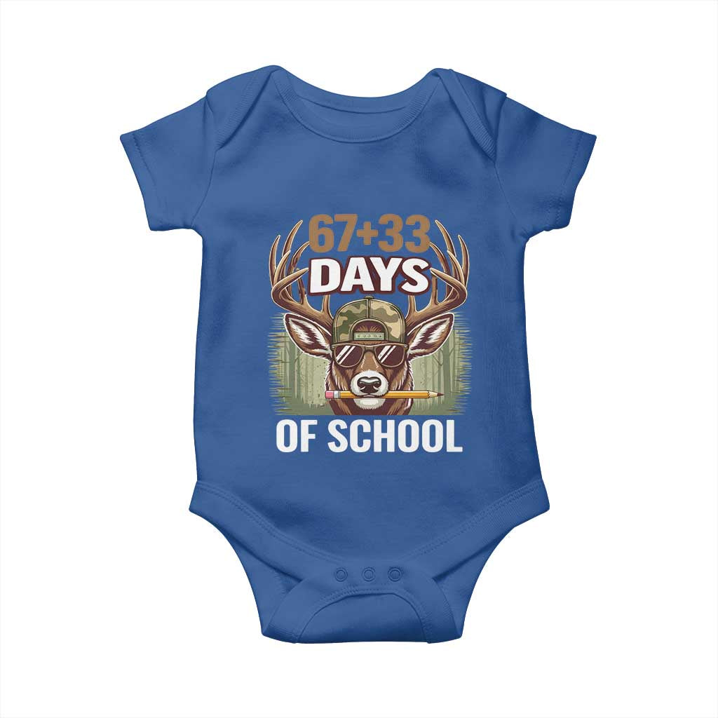 100 Days Of School Baby Onesie Funny 67 Six Seven Meme Deer School