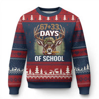 100 Days Of School Ugly Christmas Sweater Funny 67 Six Seven Meme Deer School