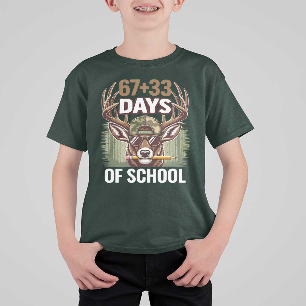 100 Days Of School T Shirt For Kid Funny 67 Six Seven Meme Deer School