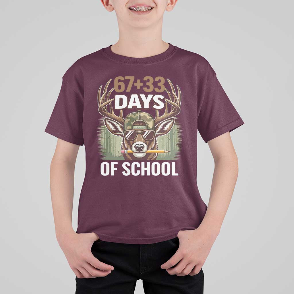 100 Days Of School T Shirt For Kid Funny 67 Six Seven Meme Deer School