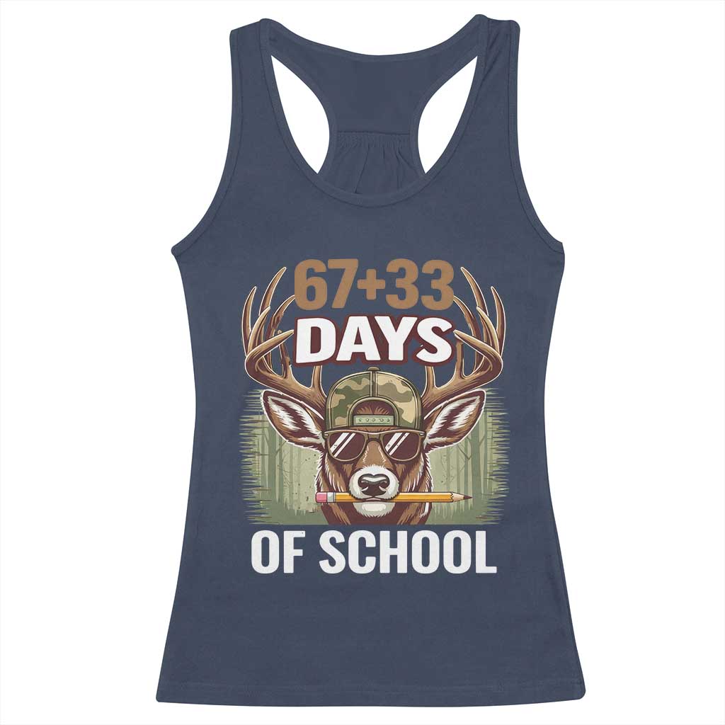 100 Days Of School Racerback Tank Top Funny 67 Six Seven Meme Deer School