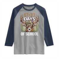 100 Days Of School Raglan Shirt Funny 67 Six Seven Meme Deer School