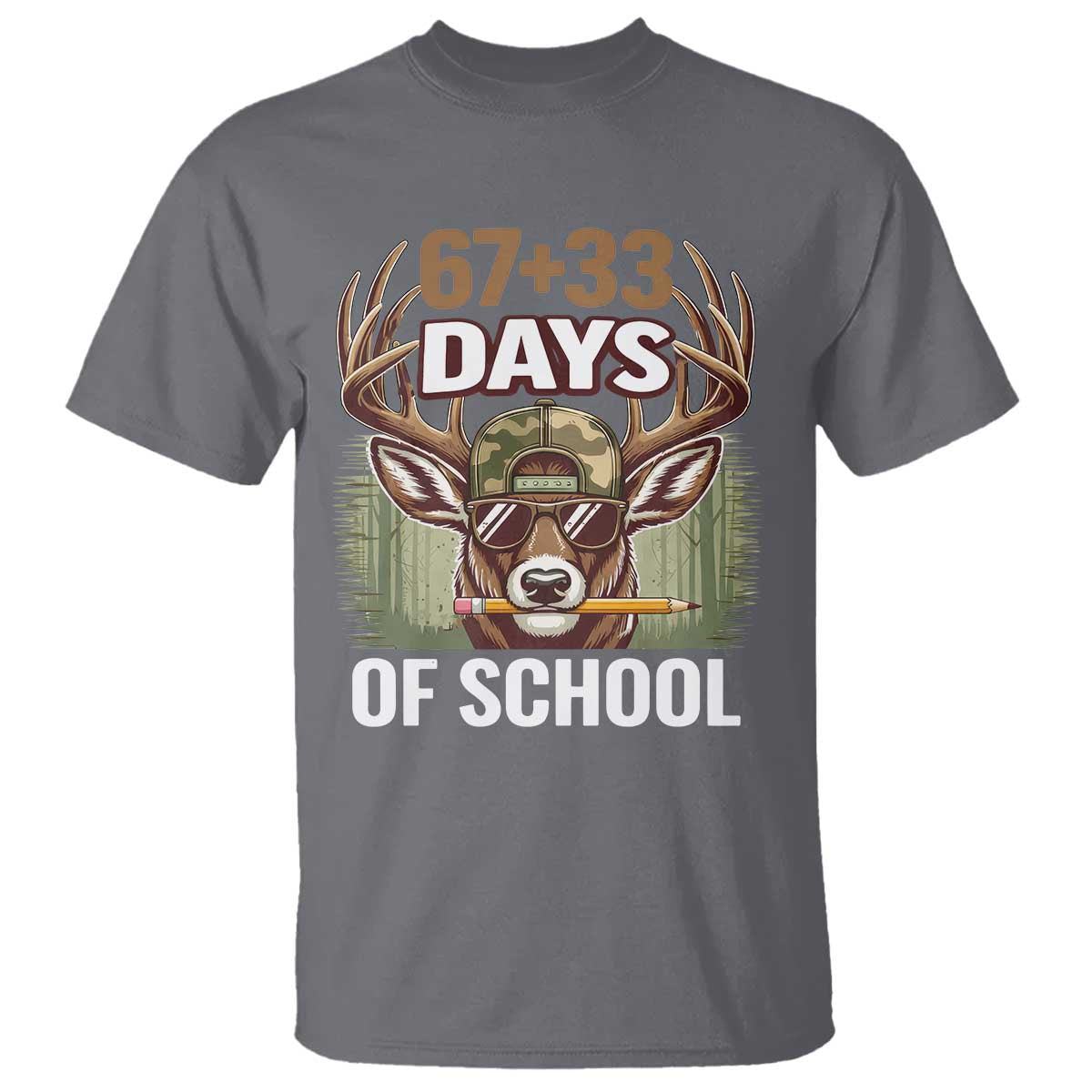 100 Days Of School T Shirt Funny 67 Six Seven Meme Deer School