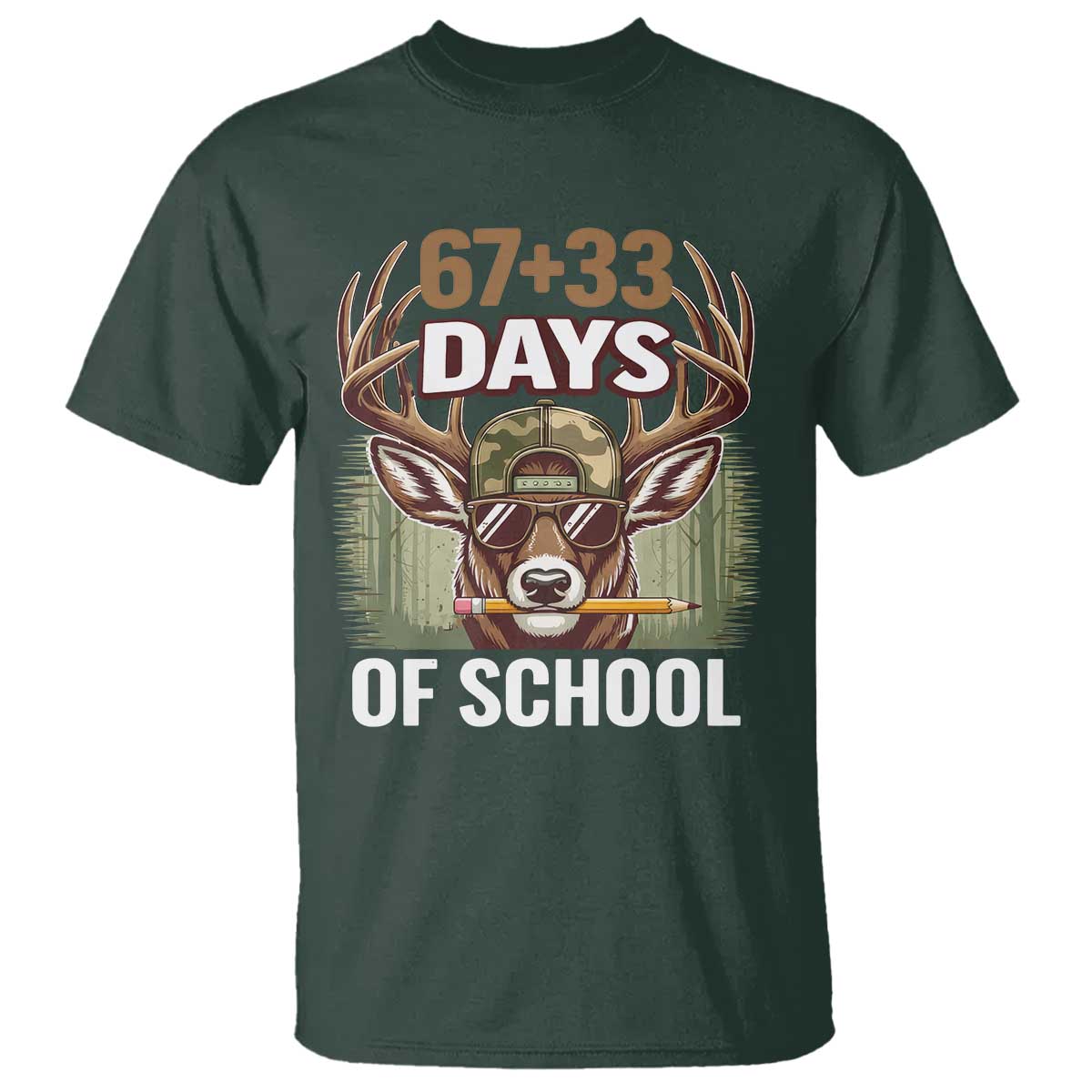 100 Days Of School T Shirt Funny 67 Six Seven Meme Deer School