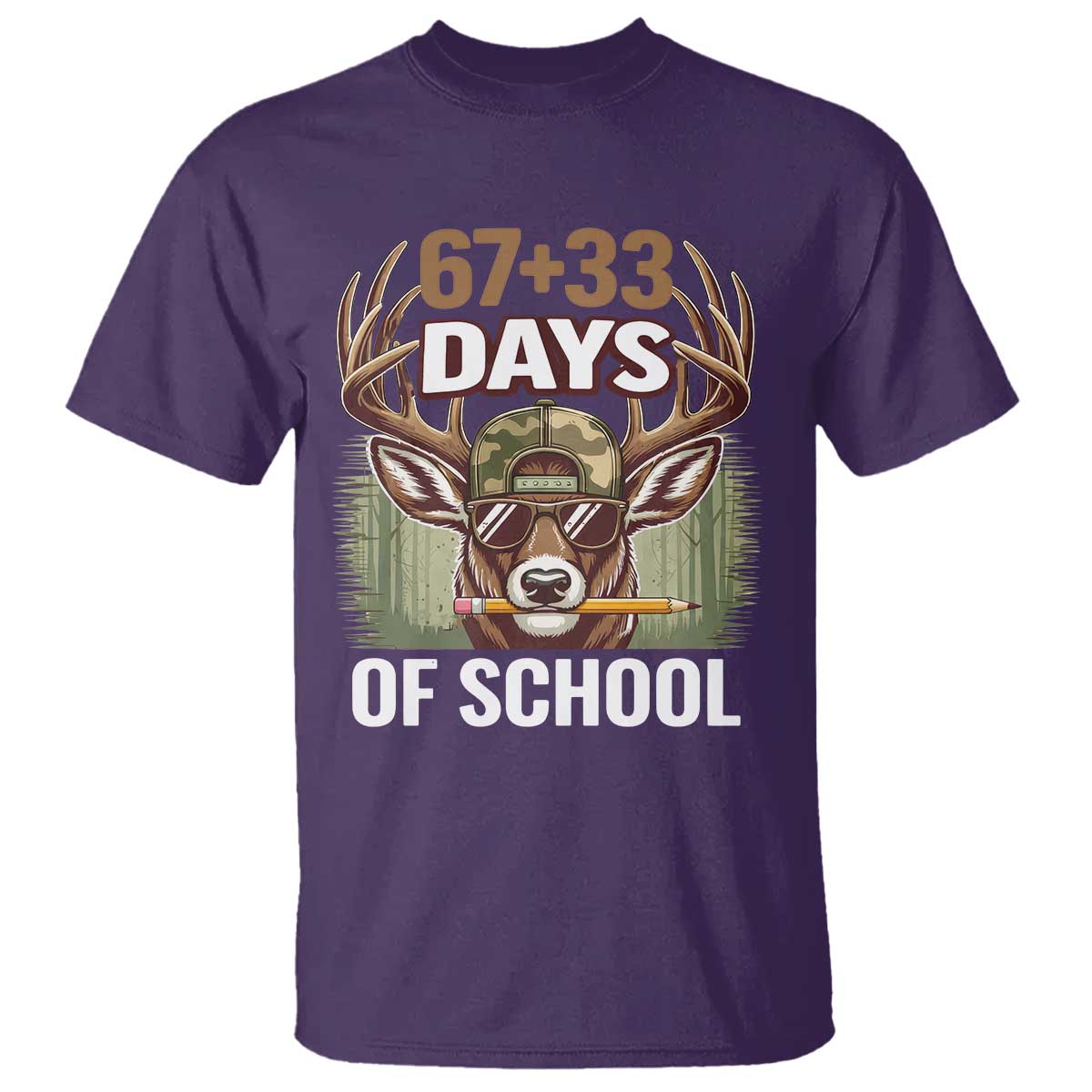 100 Days Of School T Shirt Funny 67 Six Seven Meme Deer School