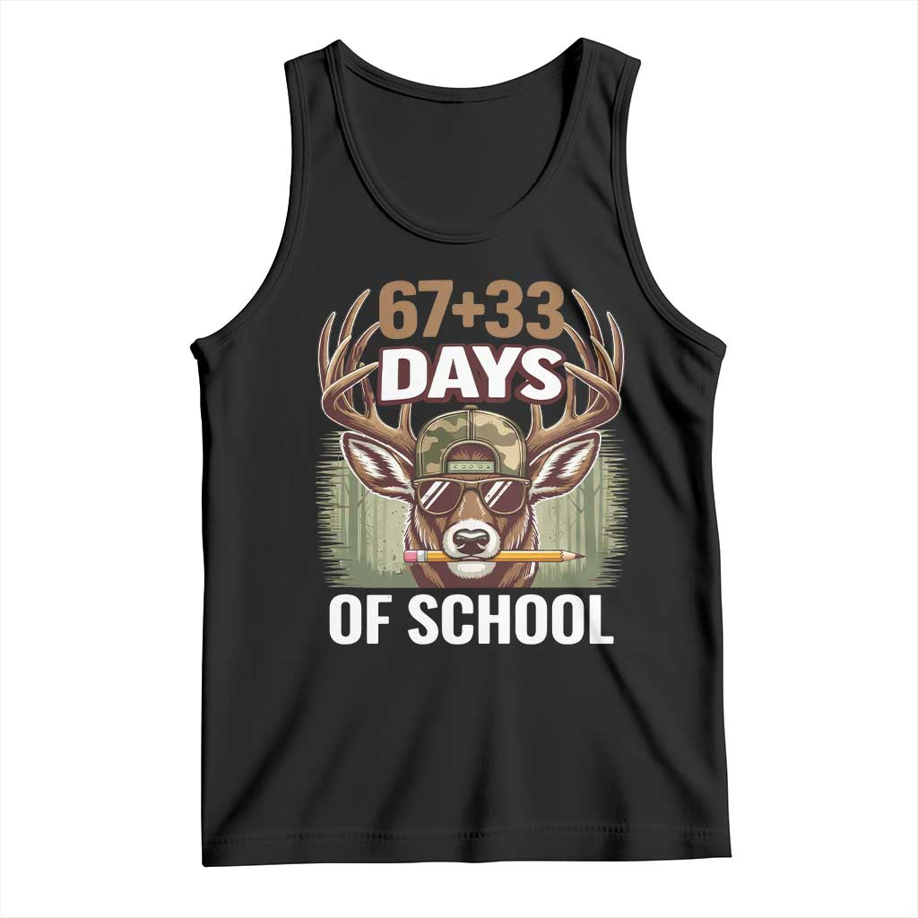 100 Days Of School Tank Top Funny 67 Six Seven Meme Deer School