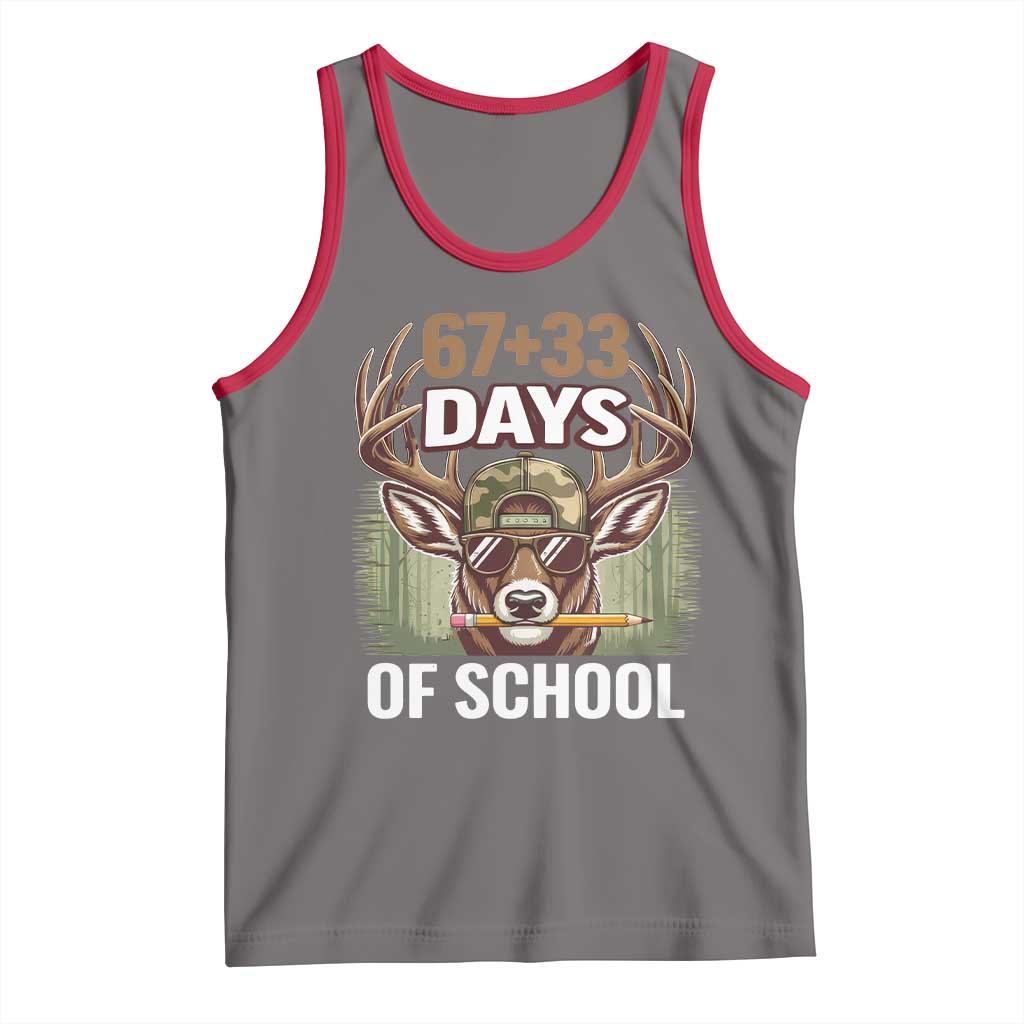 100 Days Of School Tank Top Funny 67 Six Seven Meme Deer School