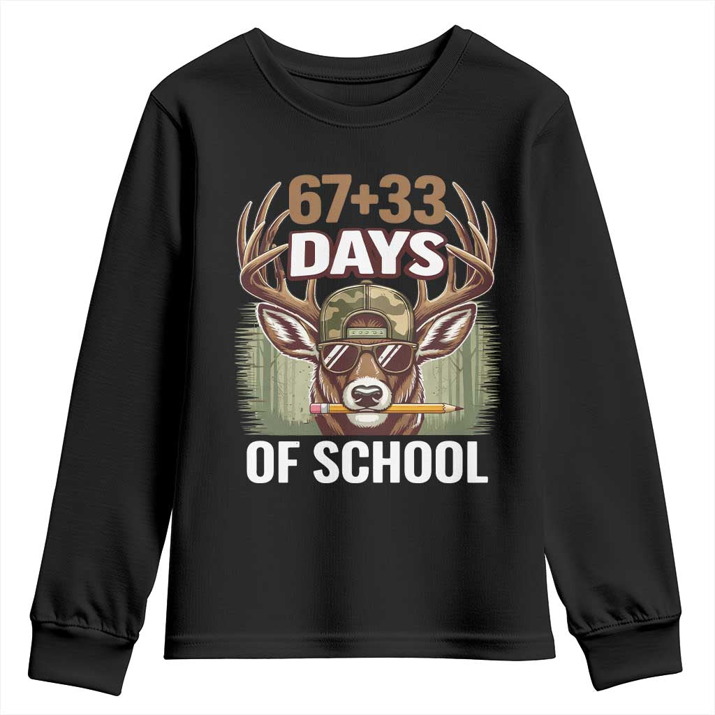 100 Days Of School Youth Sweatshirt Funny 67 Six Seven Meme Deer School