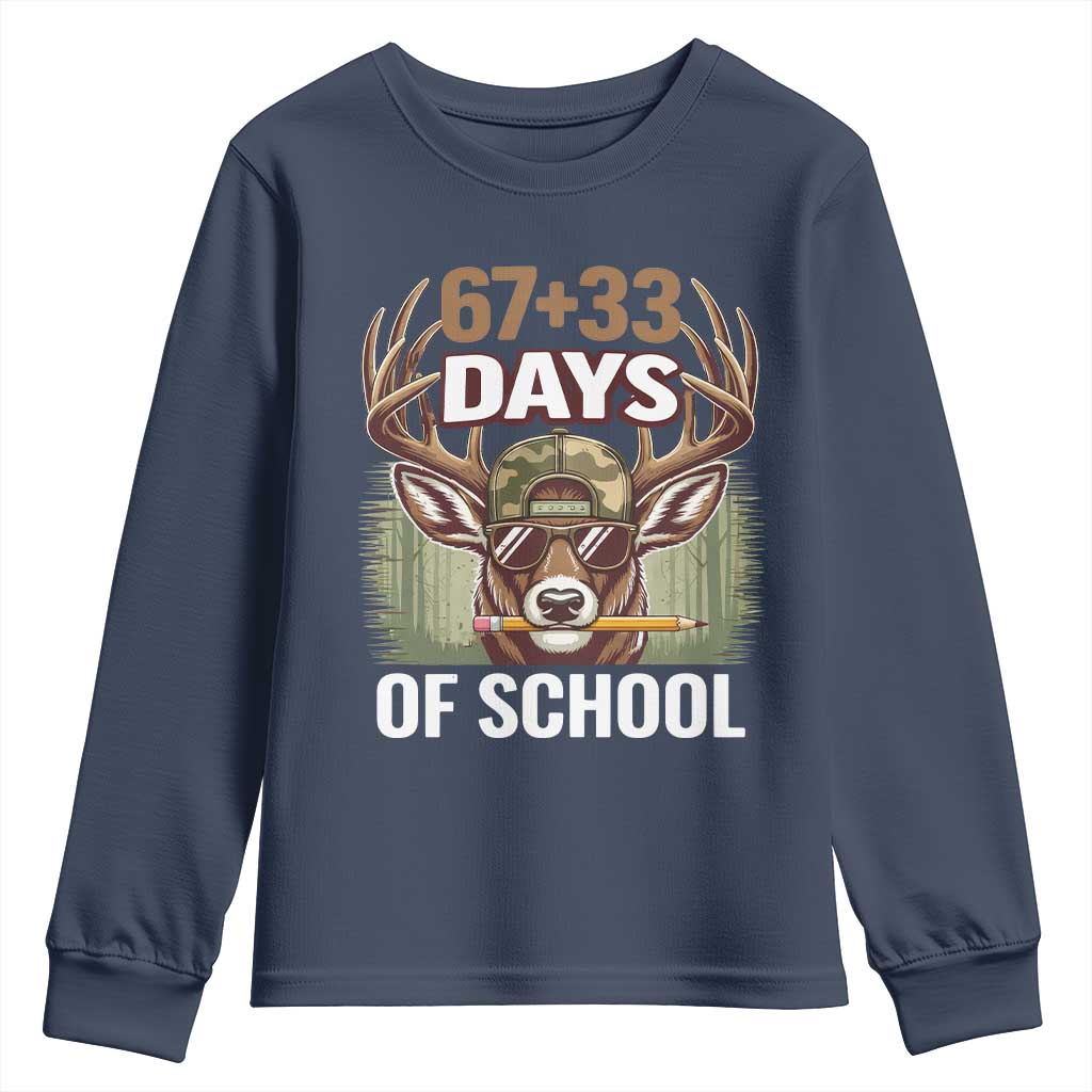 100 Days Of School Youth Sweatshirt Funny 67 Six Seven Meme Deer School