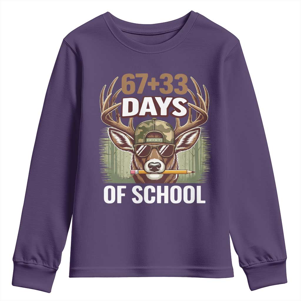 100 Days Of School Youth Sweatshirt Funny 67 Six Seven Meme Deer School