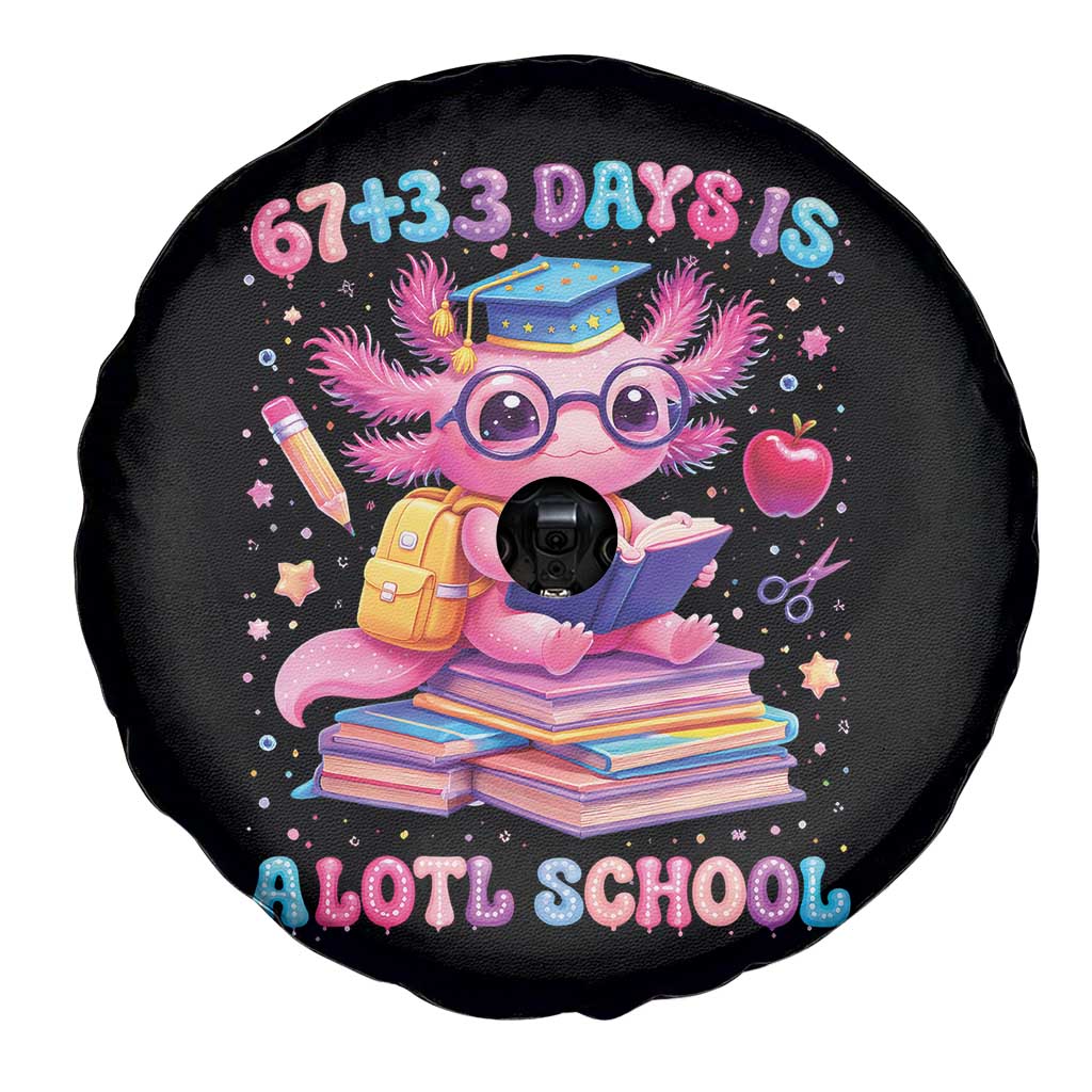Axolotl 100 Days Of School Spare Tire Cover 100 Days Is Alotl School 67 33 Six Seven Meme