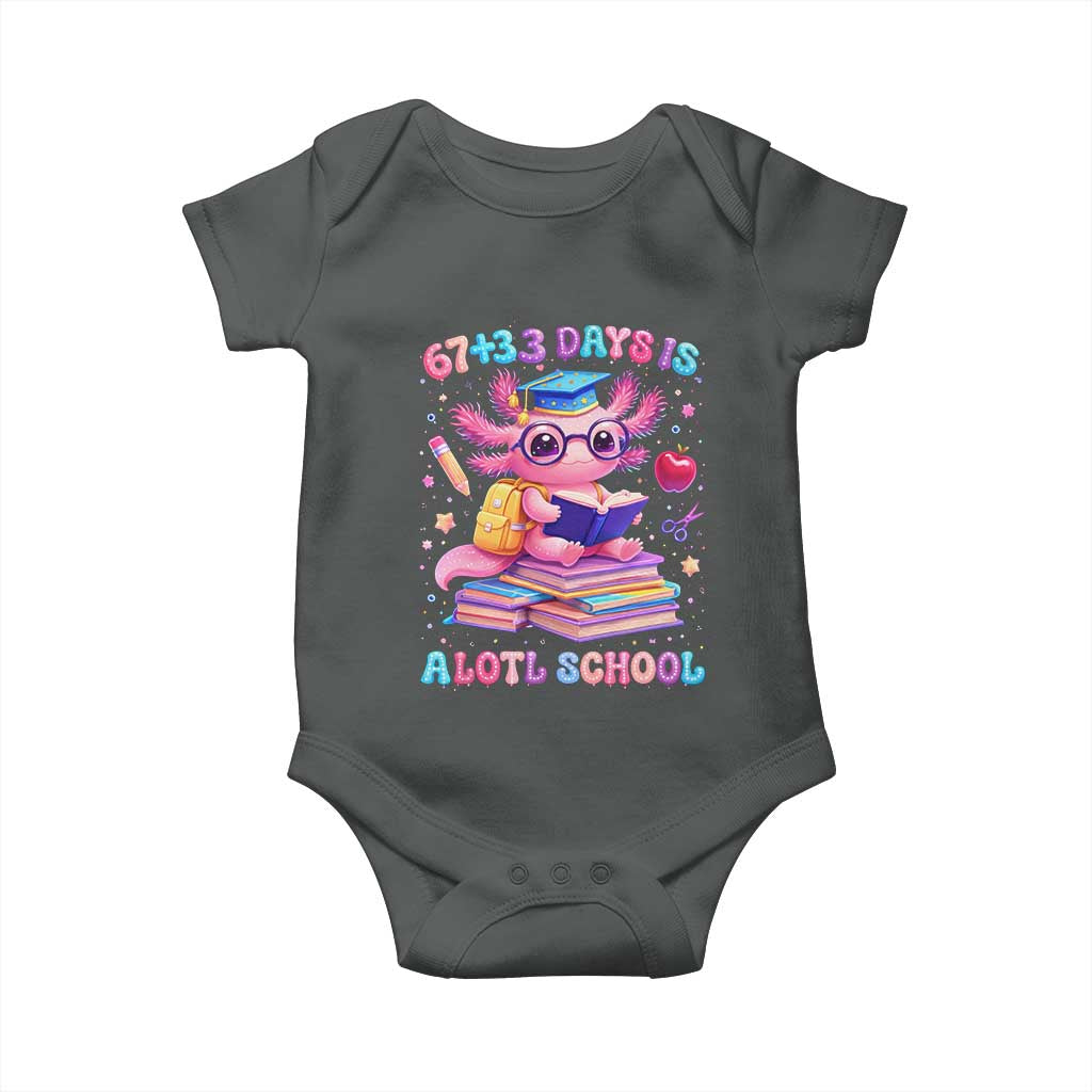 Axolotl 100 Days Of School Baby Onesie 100 Days Is Alotl School 67 33 Six Seven Meme
