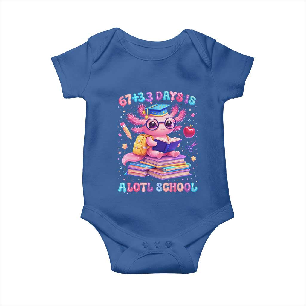Axolotl 100 Days Of School Baby Onesie 100 Days Is Alotl School 67 33 Six Seven Meme