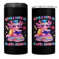 Axolotl 100 Days Of School 4 in 1 Can Cooler Tumbler 100 Days Is Alotl School 67 33 Six Seven Meme