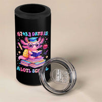 Axolotl 100 Days Of School 4 in 1 Can Cooler Tumbler 100 Days Is Alotl School 67 33 Six Seven Meme