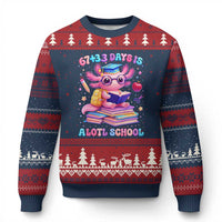 Axolotl 100 Days Of School Ugly Christmas Sweater 100 Days Is Alotl School 67 33 Six Seven Meme