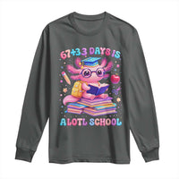 Axolotl 100 Days Of School Long Sleeve Shirt 100 Days Is Alotl School 67 33 Six Seven Meme