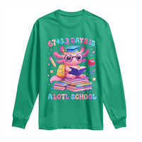 Axolotl 100 Days Of School Long Sleeve Shirt 100 Days Is Alotl School 67 33 Six Seven Meme