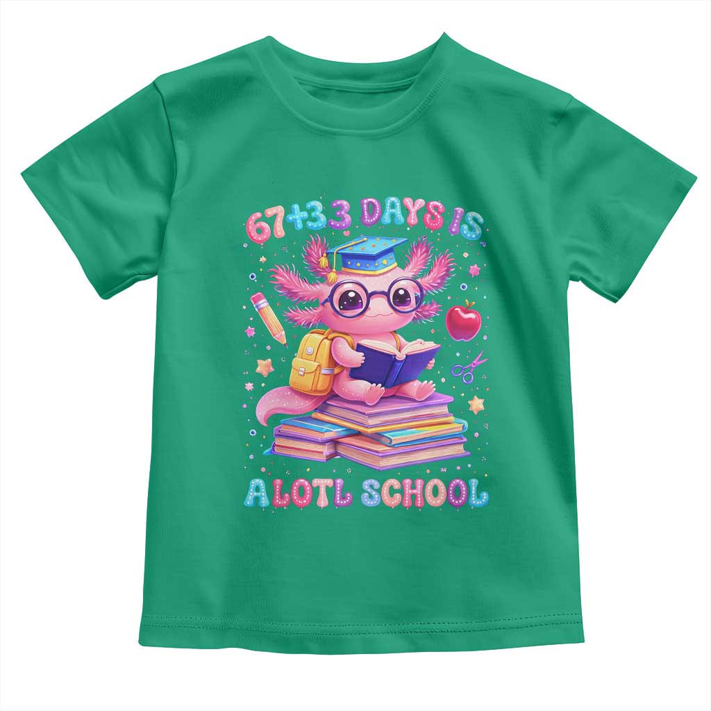 Axolotl 100 Days Of School Toddler T Shirt 100 Days Is Alotl School 67 33 Six Seven Meme