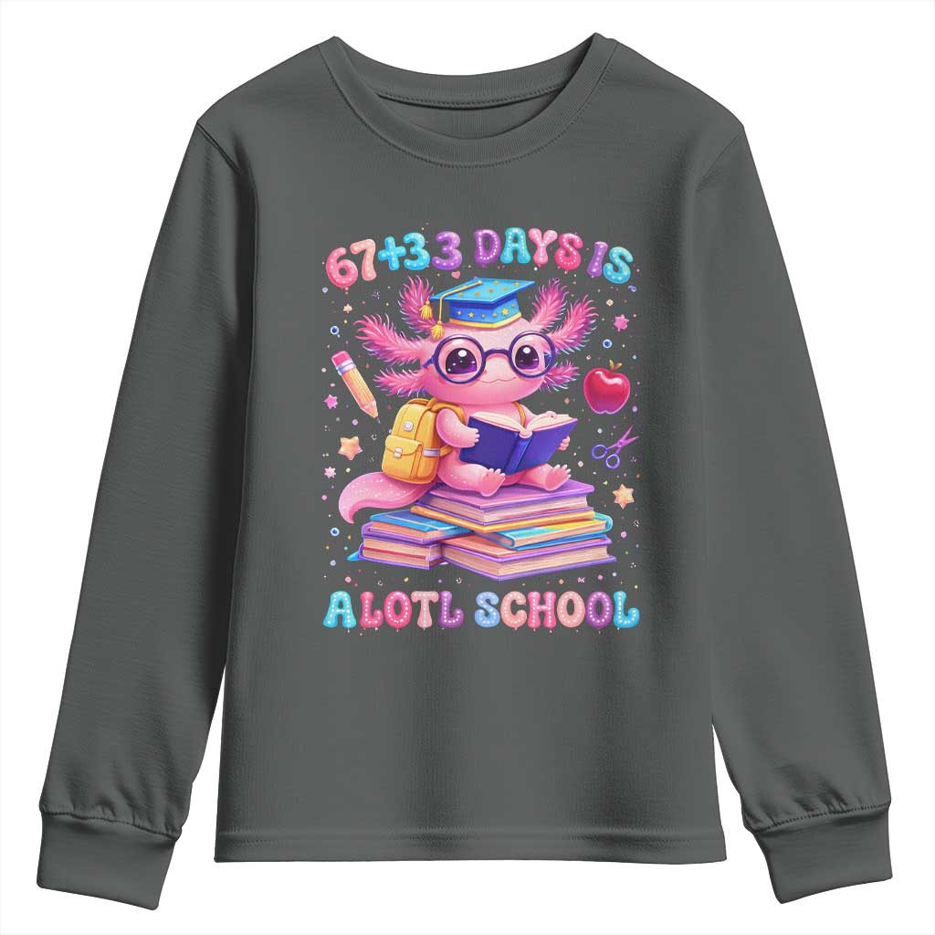 Axolotl 100 Days Of School Youth Sweatshirt 100 Days Is Alotl School 67 33 Six Seven Meme
