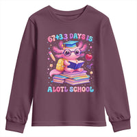 Axolotl 100 Days Of School Youth Sweatshirt 100 Days Is Alotl School 67 33 Six Seven Meme