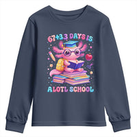 Axolotl 100 Days Of School Youth Sweatshirt 100 Days Is Alotl School 67 33 Six Seven Meme