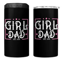 Girl Dad Est. 2025 4 in 1 Can Cooler Tumbler Pink Dad First Fathers Day