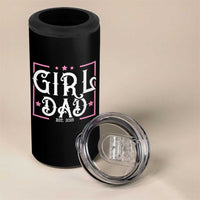 Girl Dad Est. 2025 4 in 1 Can Cooler Tumbler Pink Dad First Fathers Day