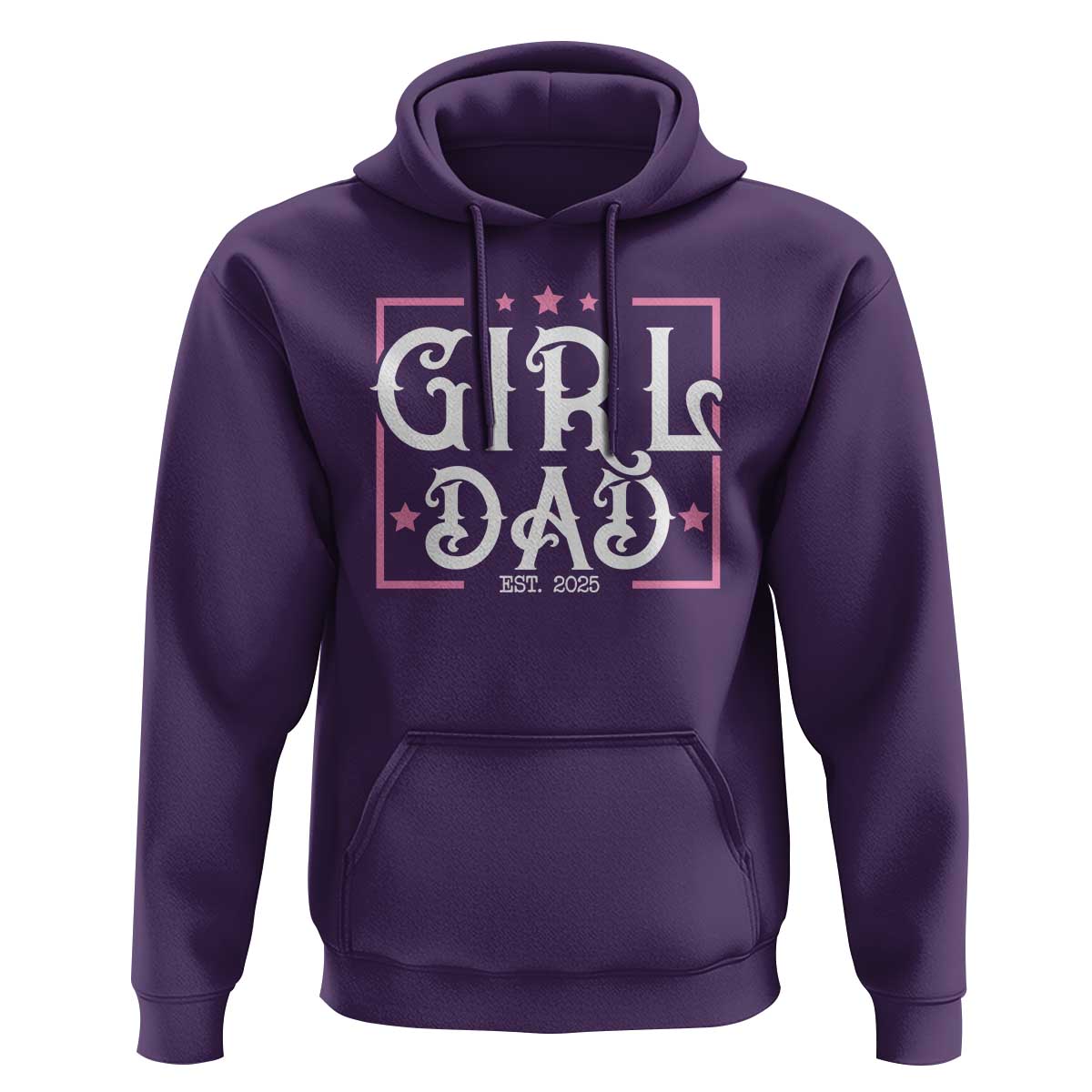 Girl Dad Est. 2025 Hoodie Pink Dad First Fathers Day