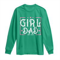 Girl Dad Est. 2025 Long Sleeve Shirt Pink Dad First Fathers Day