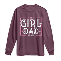 Girl Dad Est. 2025 Long Sleeve Shirt Pink Dad First Fathers Day