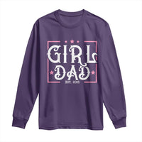 Girl Dad Est. 2025 Long Sleeve Shirt Pink Dad First Fathers Day