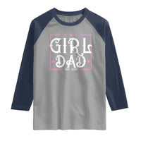 Girl Dad Est. 2025 Raglan Shirt Pink Dad First Fathers Day