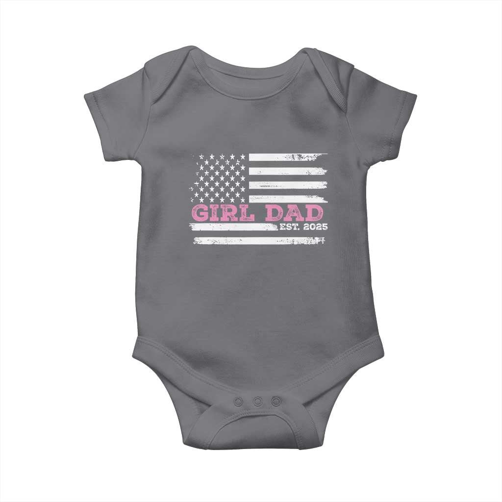 Dad Of Girl Est. 2025 Baby Onesie Father Girl To Be 2025 Daddy Fathers Day USA Flag