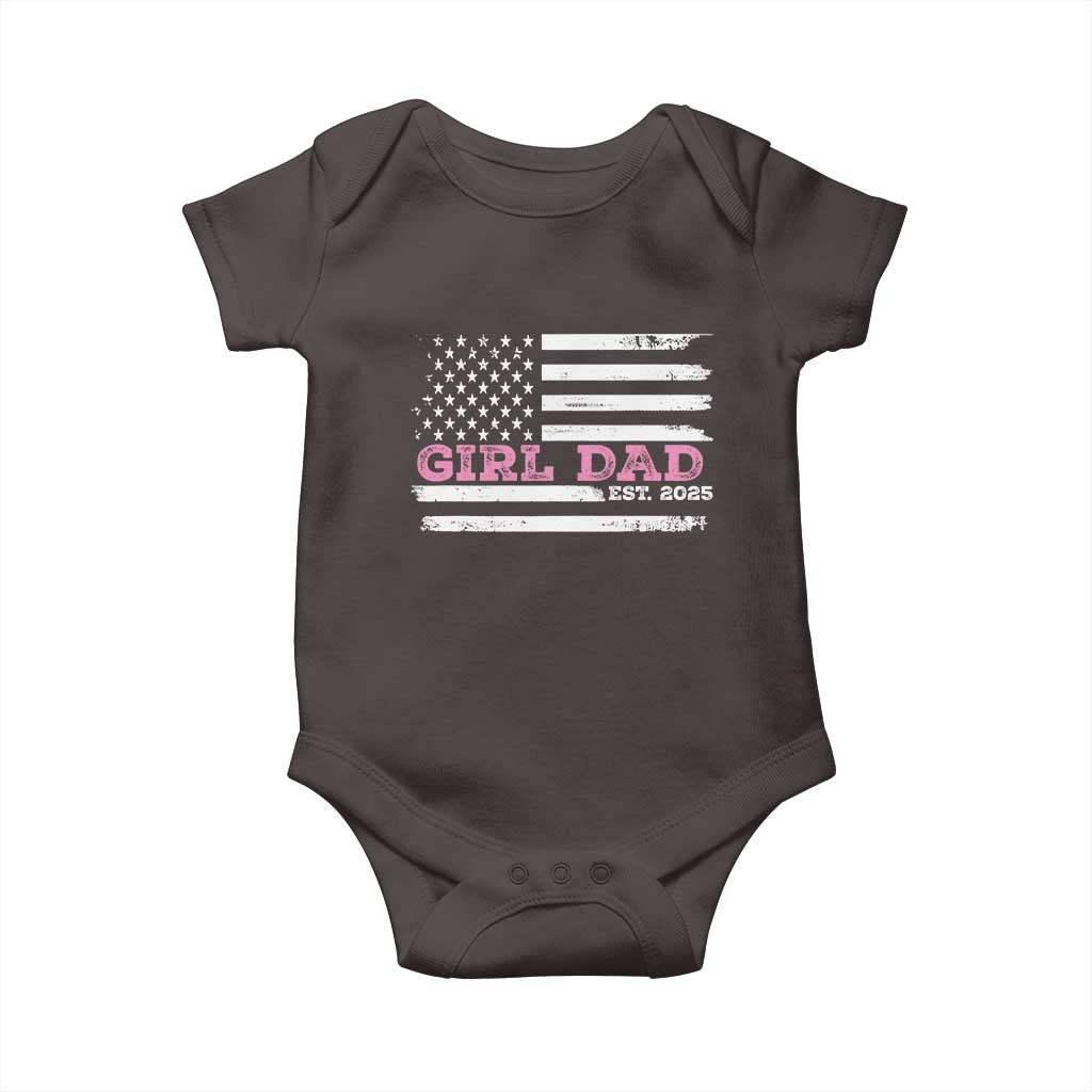 Dad Of Girl Est. 2025 Baby Onesie Father Girl To Be 2025 Daddy Fathers Day USA Flag
