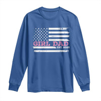 Dad Of Girl Est. 2025 Long Sleeve Shirt Father Girl To Be 2025 Daddy Fathers Day USA Flag