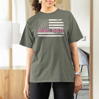 Dad Of Girl Est. 2025 T Shirt For Women Father Girl To Be 2025 Daddy Fathers Day USA Flag
