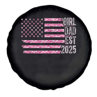 Dad Of Girl Est. 2025 Spare Tire Cover Father Girl To Be 2025 Daddy Camouflage Camo Flag