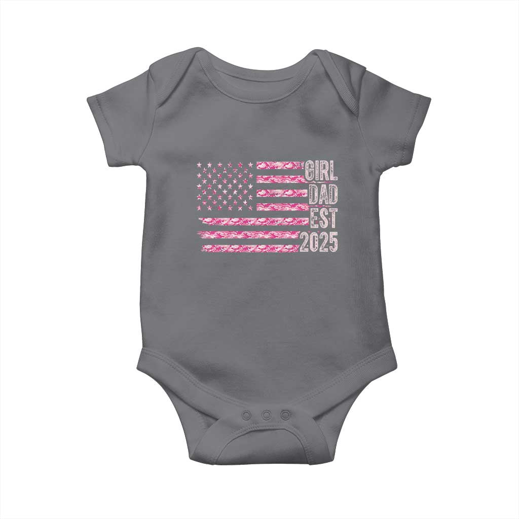 Dad Of Girl Est. 2025 Baby Onesie Father Girl To Be 2025 Daddy Camouflage Camo Flag