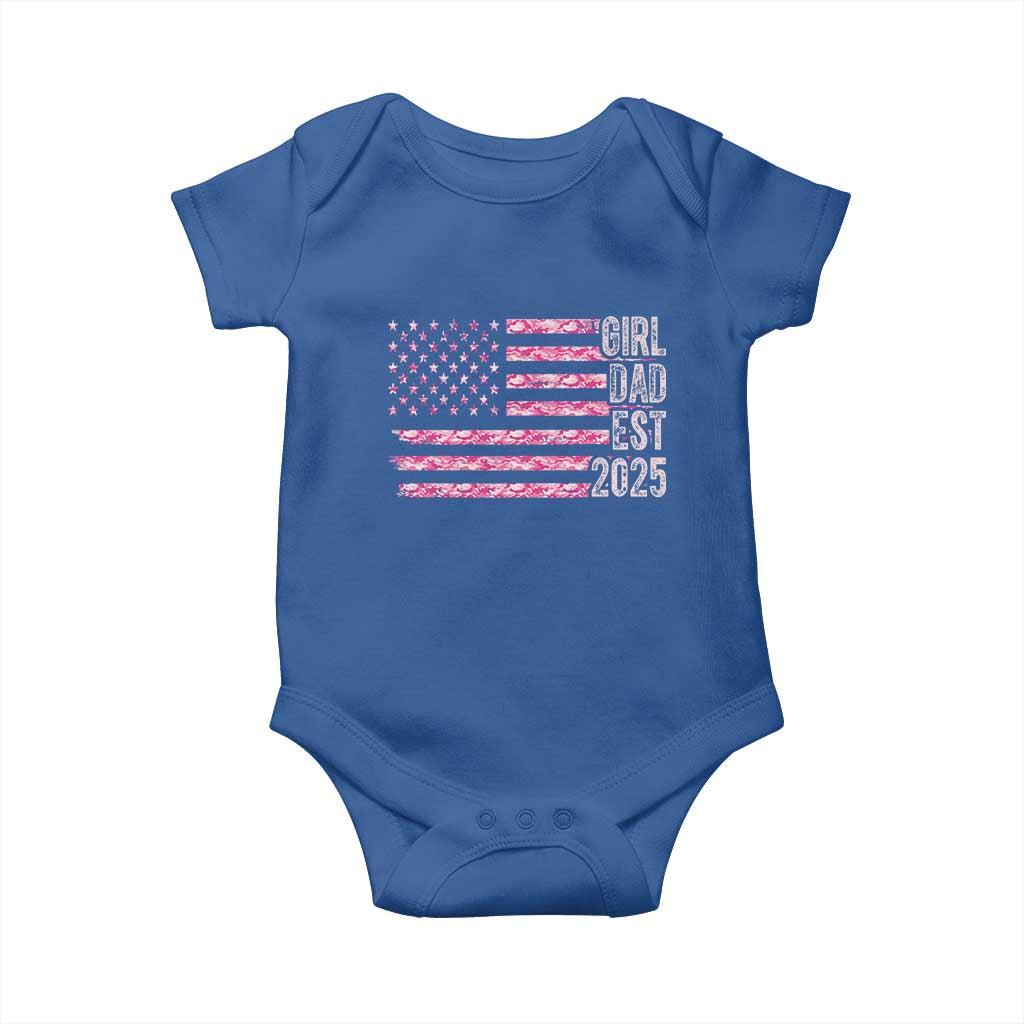 Dad Of Girl Est. 2025 Baby Onesie Father Girl To Be 2025 Daddy Camouflage Camo Flag
