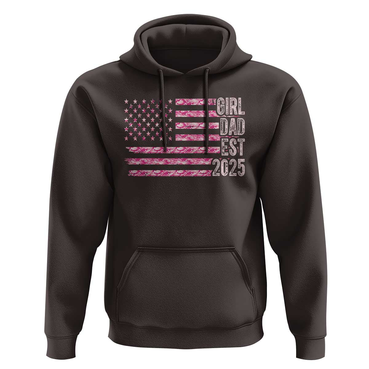 Dad Of Girl Est. 2025 Hoodie Father Girl To Be 2025 Daddy Camouflage Camo Flag